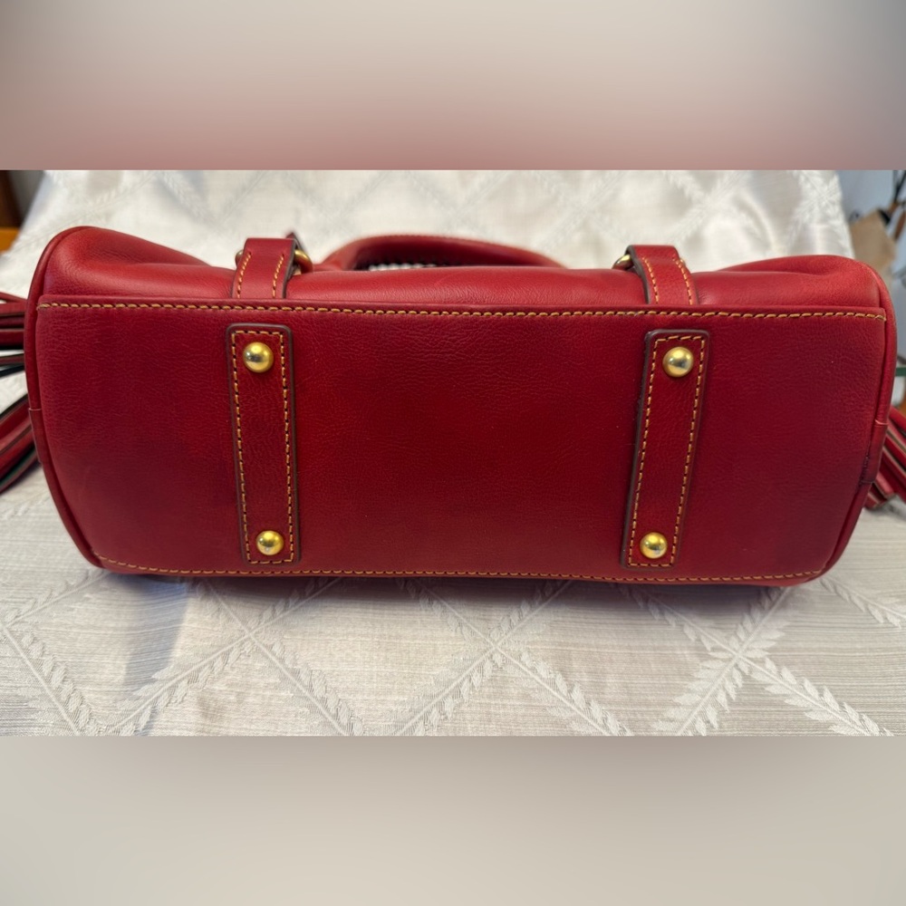 Dooney & Bourke Red Leather Women's Florentine Satchel Small Bag - Picture 4 of 11